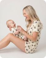 Mom and Baby Matching Pajamas Bamboo Set Panda