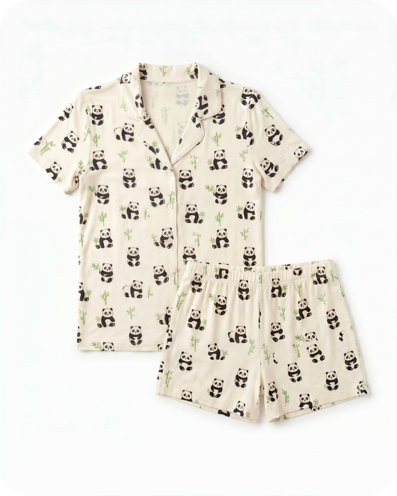 Mom and Baby Matching Pajamas Bamboo Set Panda