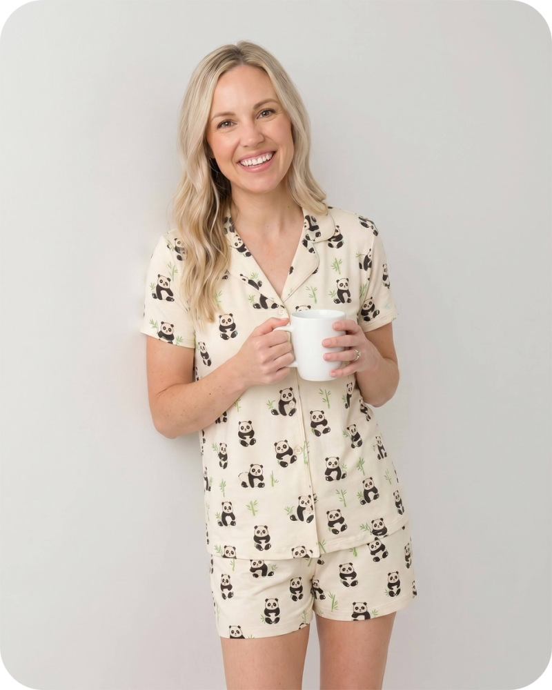 Mom and Baby Matching Pajamas Bamboo Set Panda