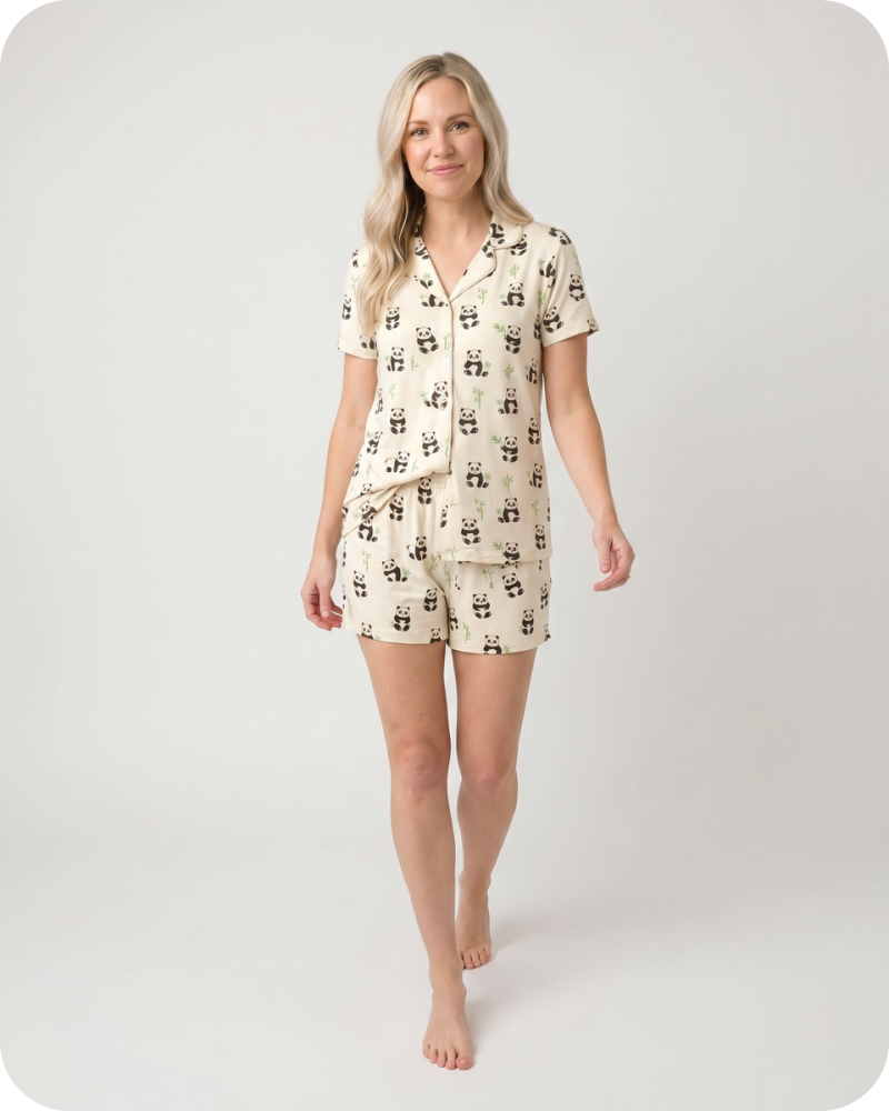 Mom and Baby Matching Pajamas Bamboo Set Panda