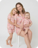 Mom and Baby Matching Pajamas Blossom Pink