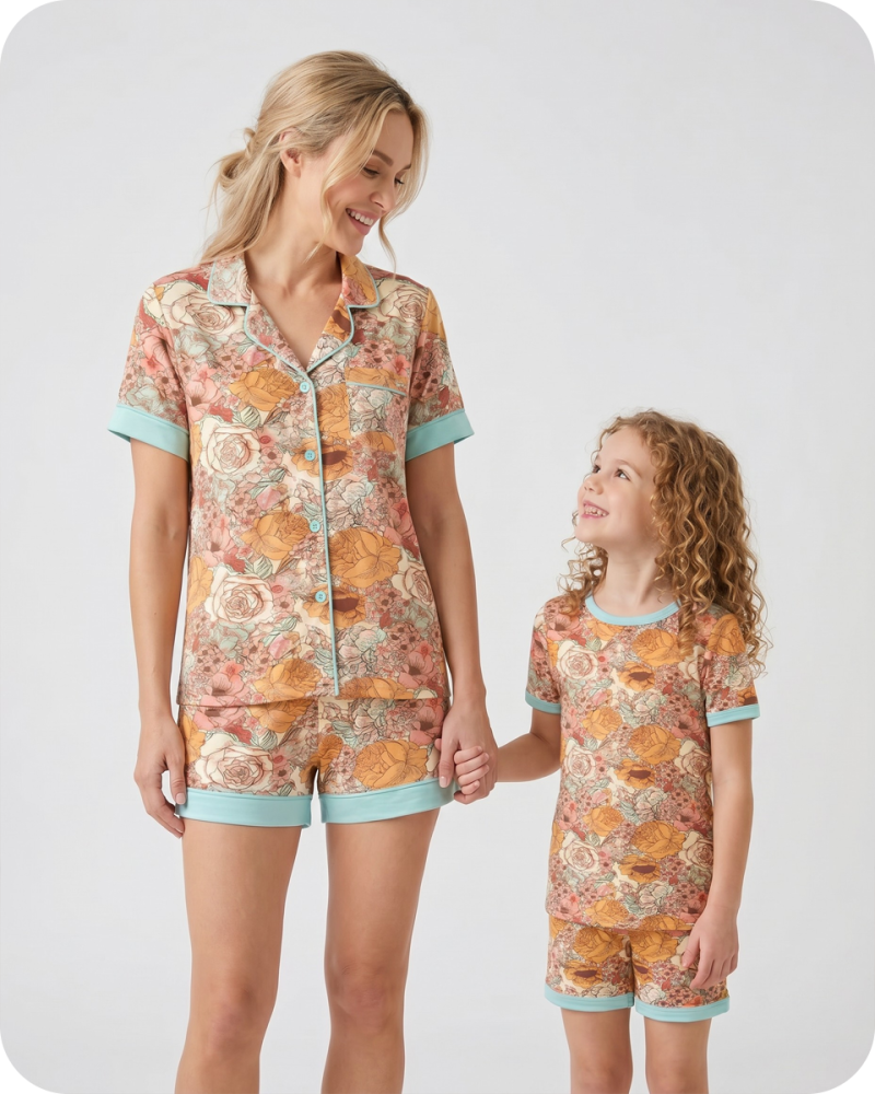 Mom and Daughter Matching Outfits Vintage Floral