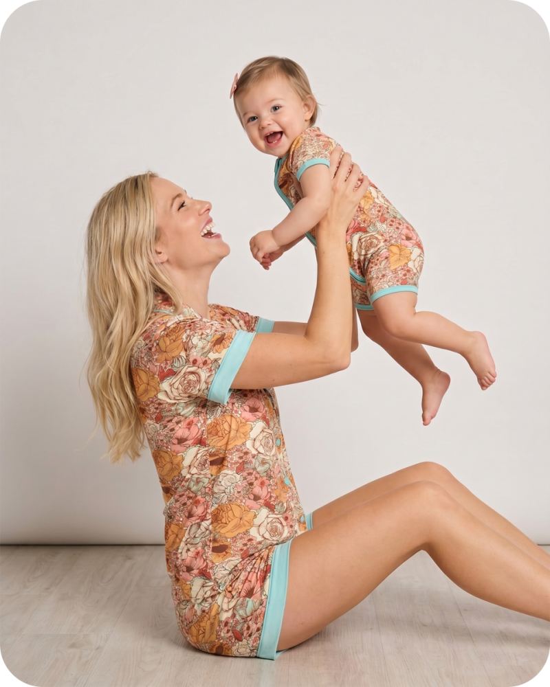 Mom and Daughter Matching Outfits Vintage Floral