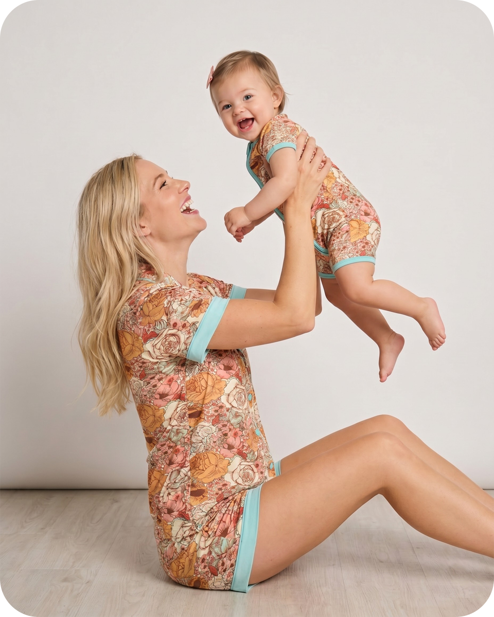 Mom and Daughter Matching Outfits Vintage Floral