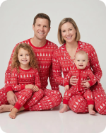 Mommy and Me Christmas Pajamas Red Tree