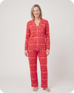Mommy and Me Christmas Pajamas Red Tree