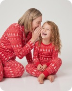 Mommy and Me Christmas Pajamas Red Tree