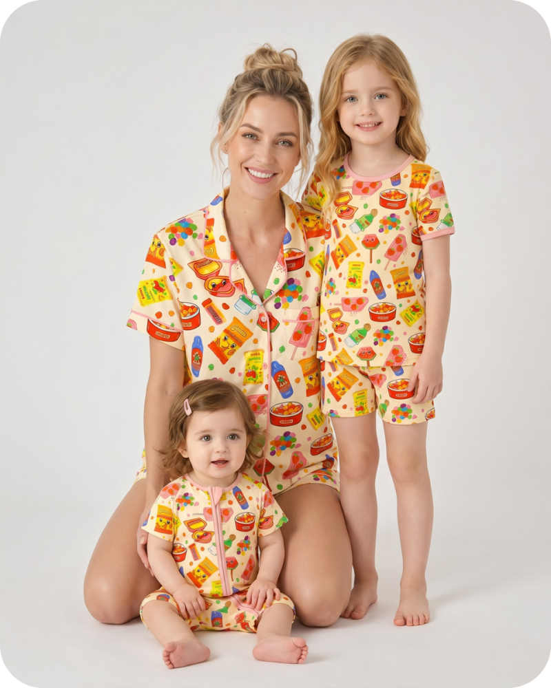Mother Daughter Matching Outfits Snack Attack Yellow