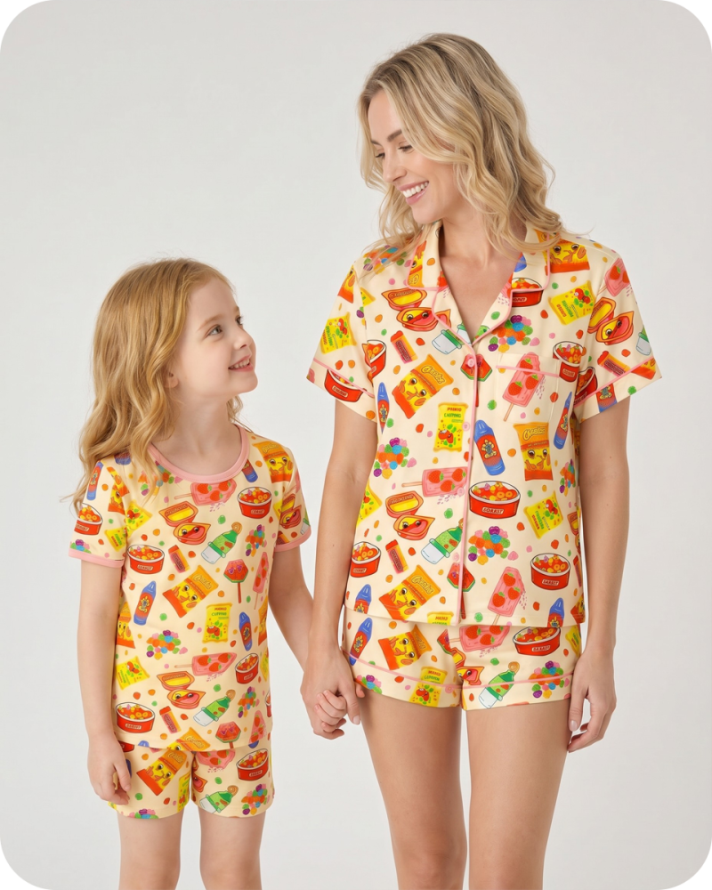 Mother Daughter Matching Outfits Snack Attack Yellow