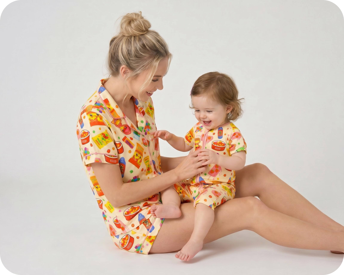 Mother Daughter Matching Outfits Snack Attack Yellow