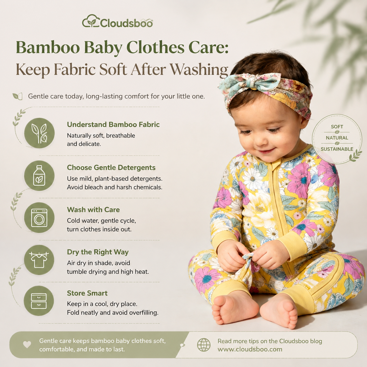 Bamboo Baby Clothes Care Keep Fabric Soft After Washing