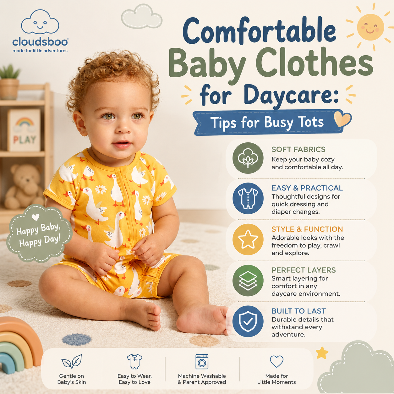 Comfortable Baby Clothes for Daycare Tips for Busy Tots