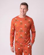 Mens Halloween Bamboo Pajamas Pumpkin