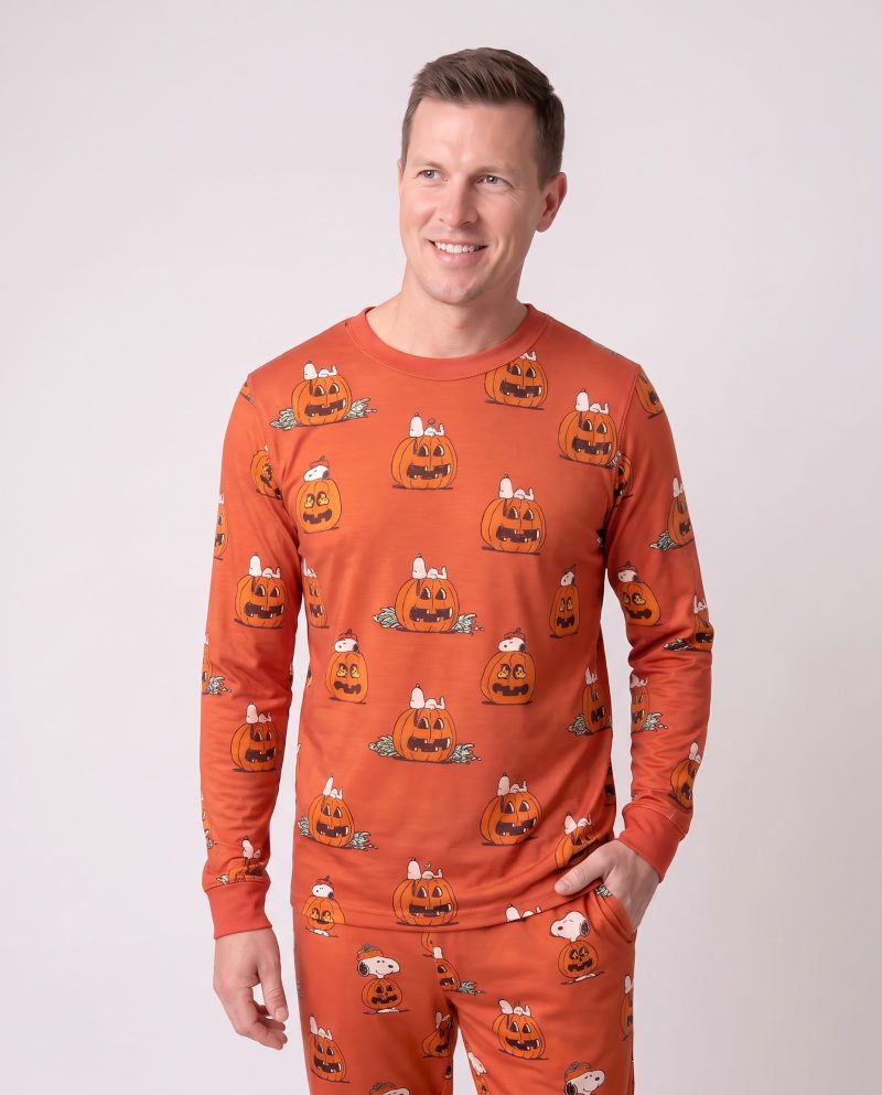 Mens Halloween Bamboo Pajamas Pumpkin