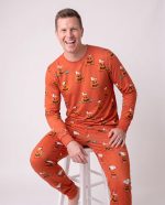 Mens Halloween Bamboo Pajamas Pumpkin