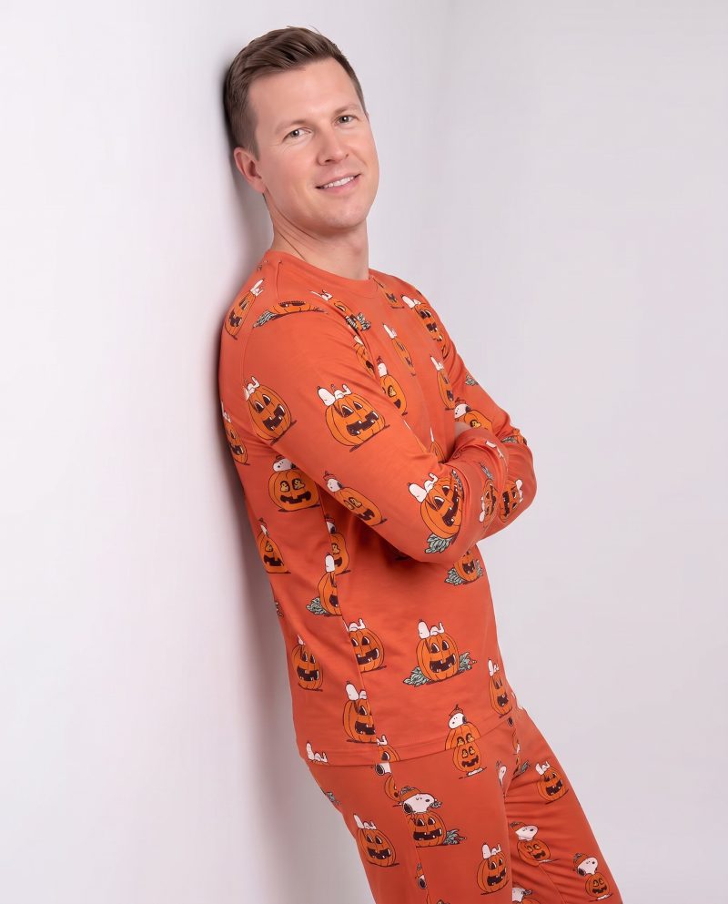 Mens Halloween Bamboo Pajamas Pumpkin
