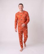 Mens Halloween Bamboo Pajamas Pumpkin