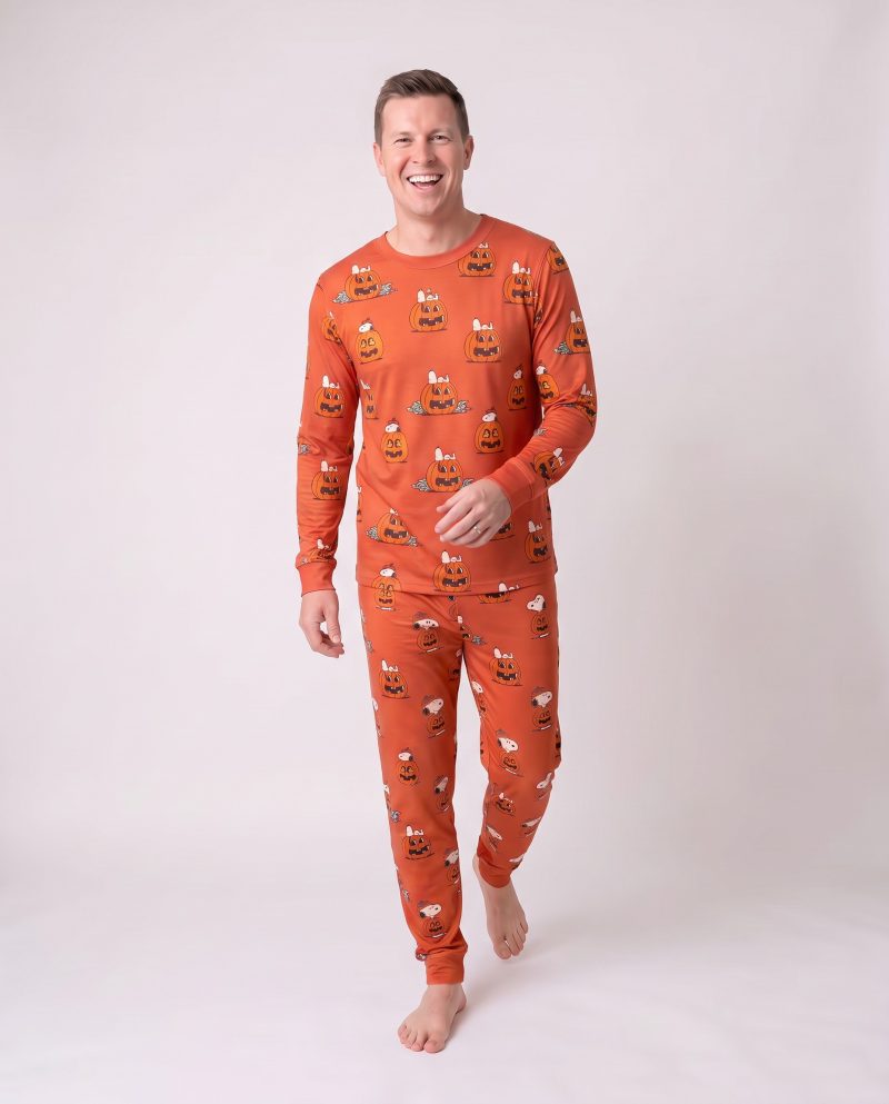 Mens Halloween Bamboo Pajamas Pumpkin