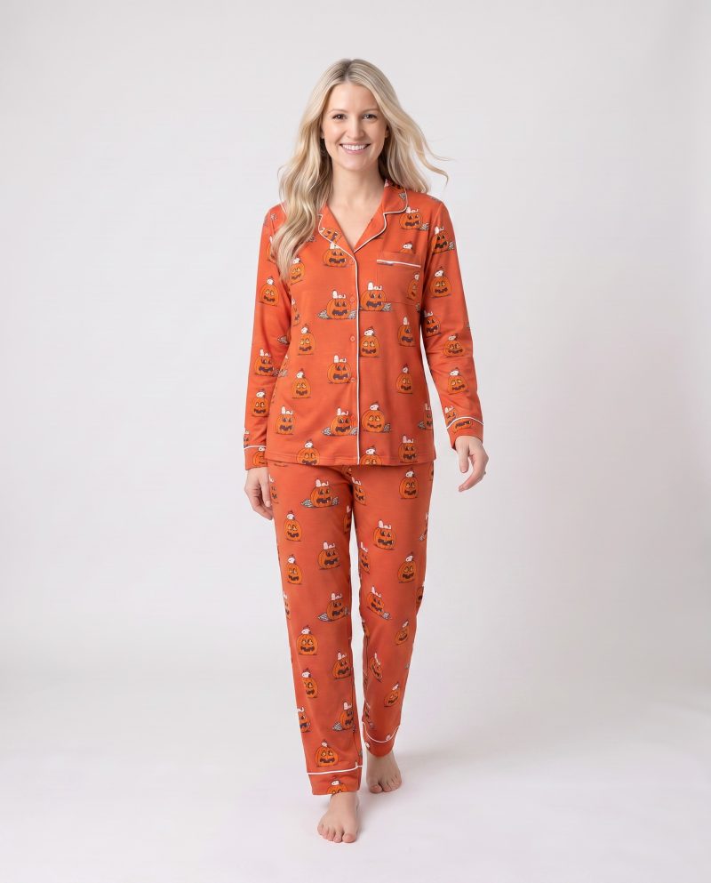 Womens Halloween Bamboo Pajamas Pumpkin