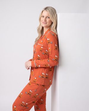 Womens Halloween Bamboo Pajamas Pumpkin
