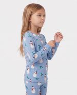 Kids Christmas Bamboo Sleepers Snowman Blue